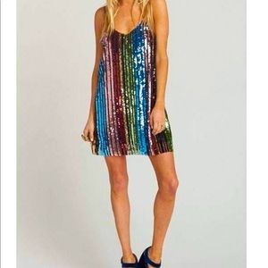Mardi Gras low-back sequins slip-dress